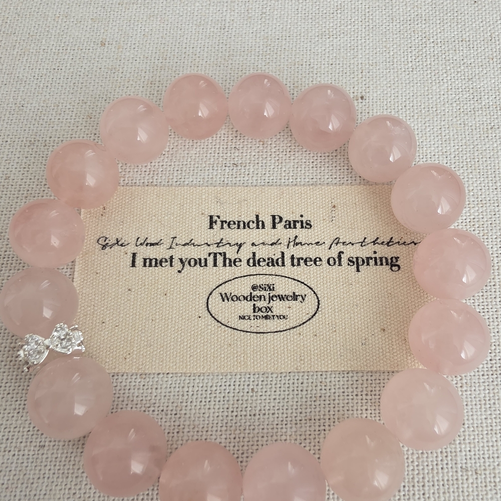 Elegant Pink Beaded Bracelet with Silver Accent